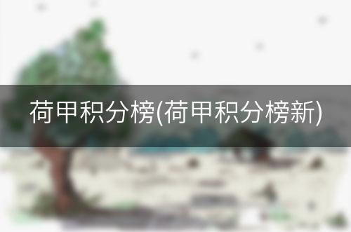 荷甲积分榜(荷甲积分榜新)