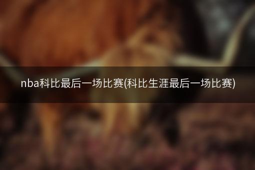 nba科比最后一场比赛(科比生涯最后一场比赛)