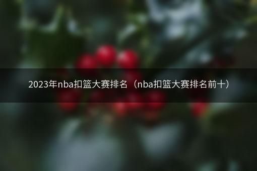 2023年nba扣篮大赛排名（nba扣篮大赛排名前十）
