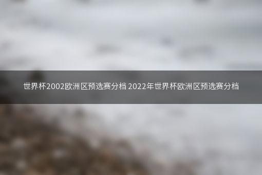 世界杯2002欧洲区预选赛分档 2022年世界杯欧洲区预选赛分档