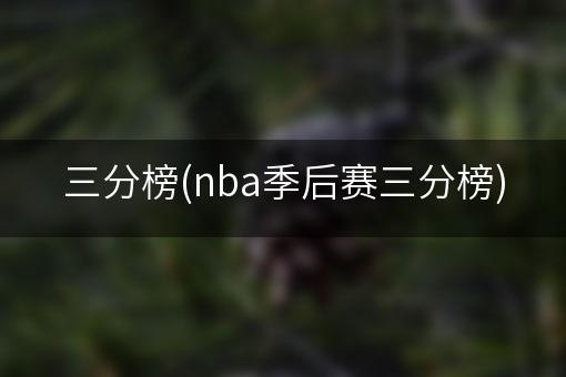三分榜(nba季后赛三分榜)