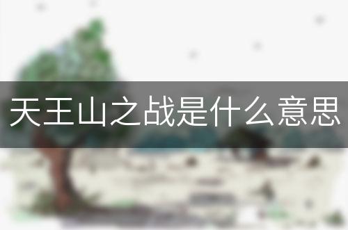 天王山之战是什么意思