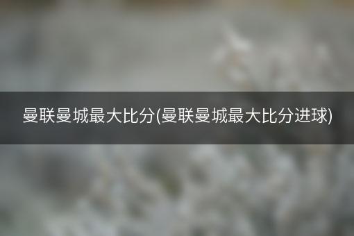 曼联曼城最大比分(曼联曼城最大比分进球)