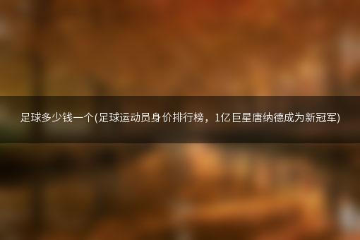 足球多少钱一个(足球运动员身价排行榜，1亿巨星唐纳德成为新冠军)
