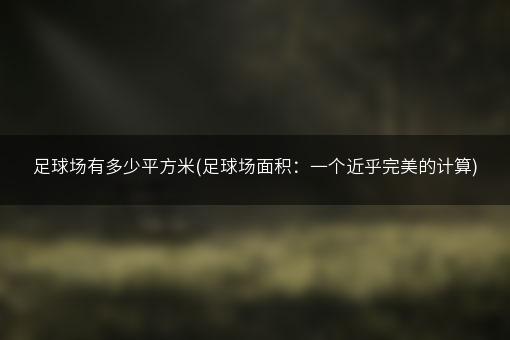 足球场有多少平方米(足球场面积：一个近乎完美的计算)