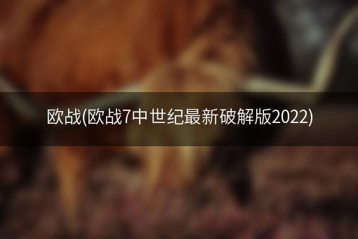 欧战(欧战7中世纪最新破解版2022)